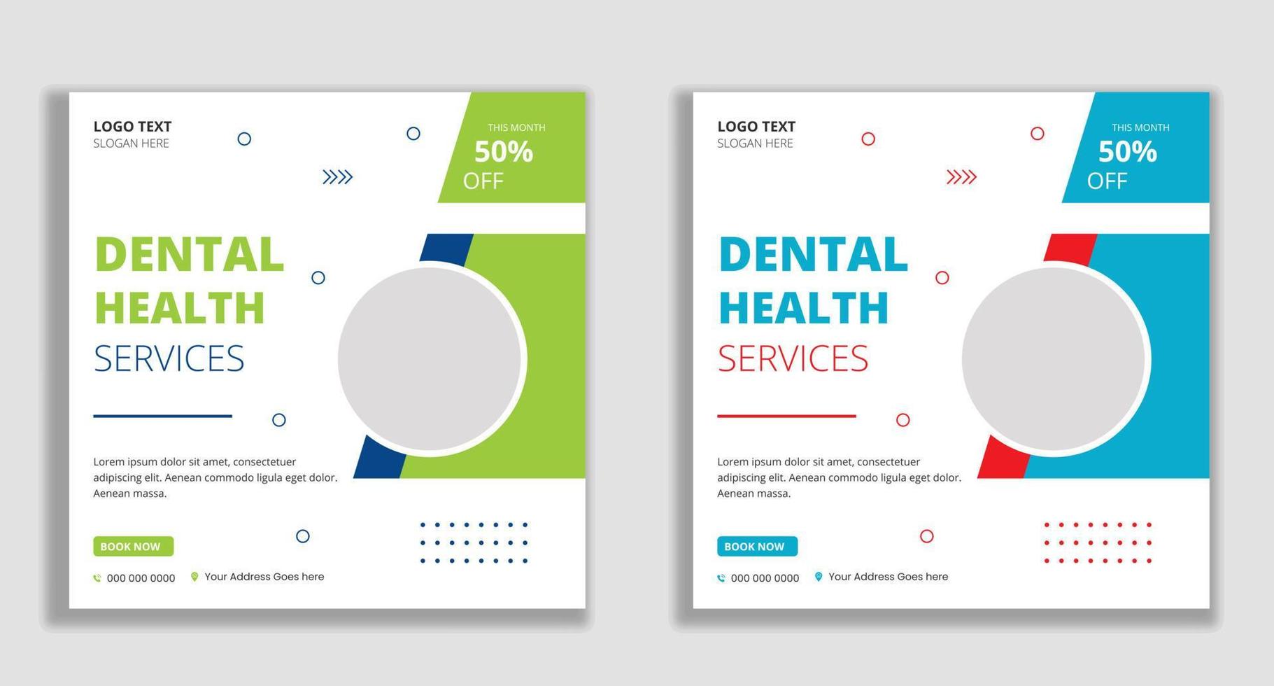 dentale clinica Servizi sociale media inviare bandiera modello vettore