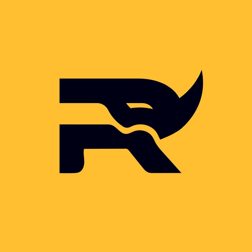 moderno lettera r rinoceronte logo illustrazione design per il tuo azienda o attività commerciale vettore