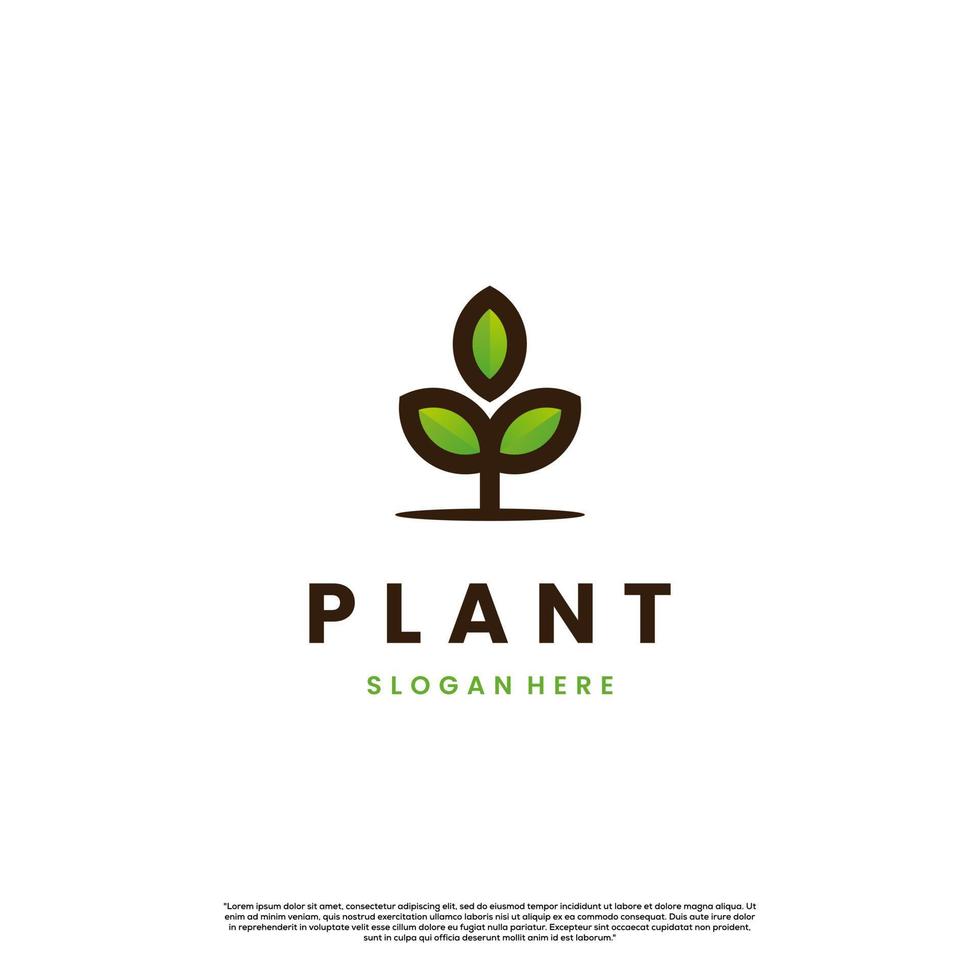 semplice pianta logo design su isolato sfondo vettore