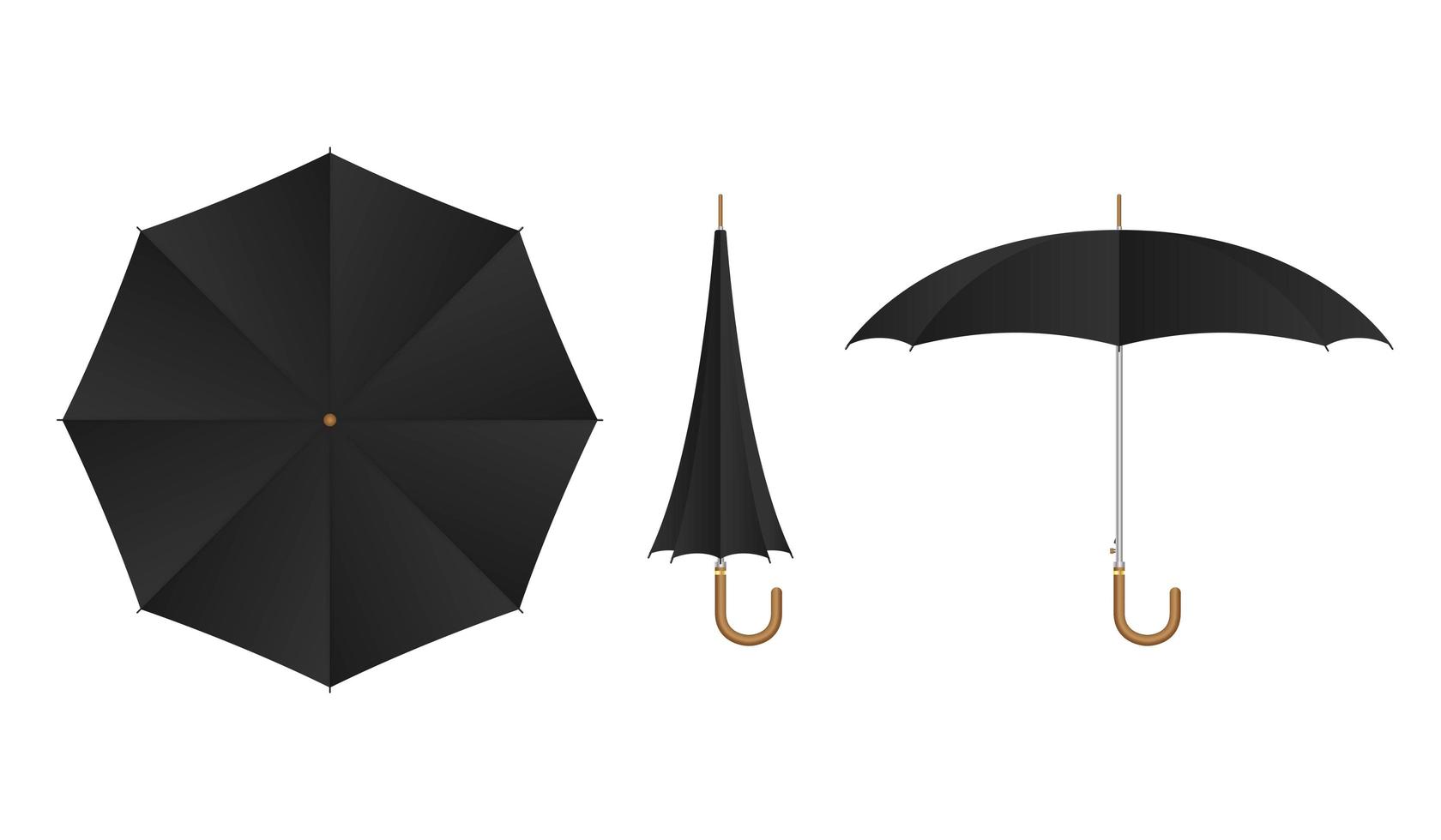 set ombrello nero vettore