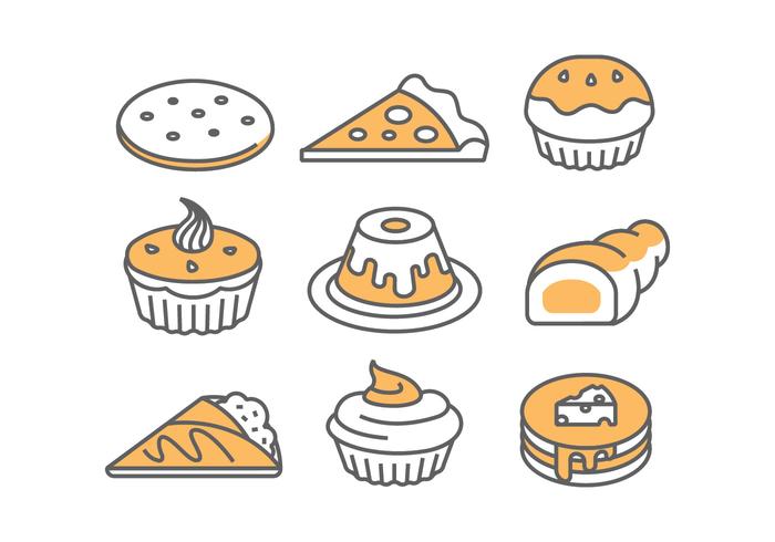 Icone di panetteria / torta vettore