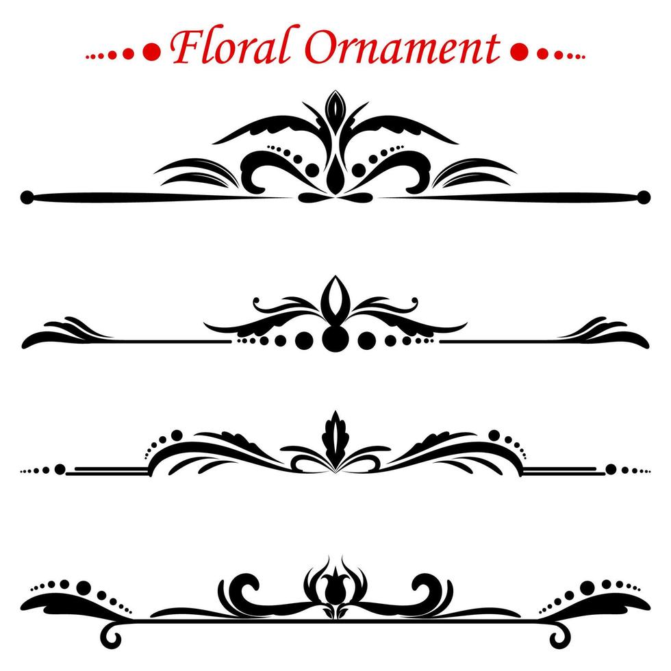 floreale ornamento modello. testo divisore vettore. in forma tor telaio, confine, angolo, pagina. vettore eps 10.