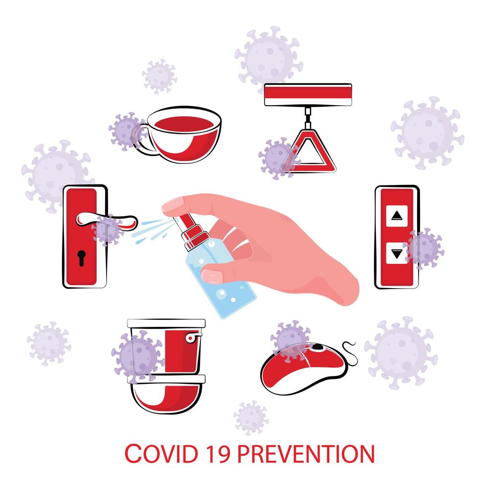poster di protezione covid-19 o coronavirus vettore