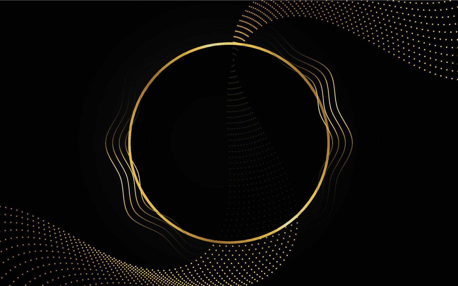 astratto buio nero colore sfondo sovrapposizione strati arredamento d'oro Linee con copia spazio per testo. lusso stile. vettore illustrazione
