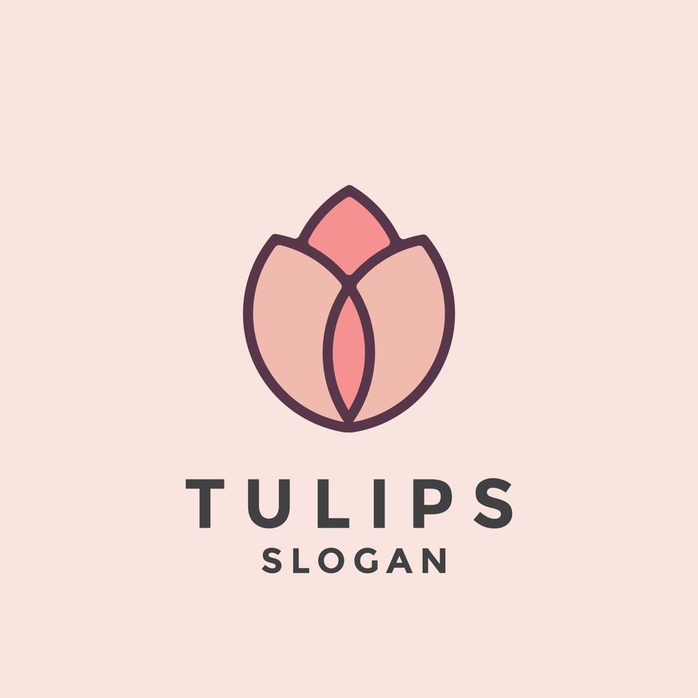 tulipano fiore logo icona design modello. lusso, vettore. vettore