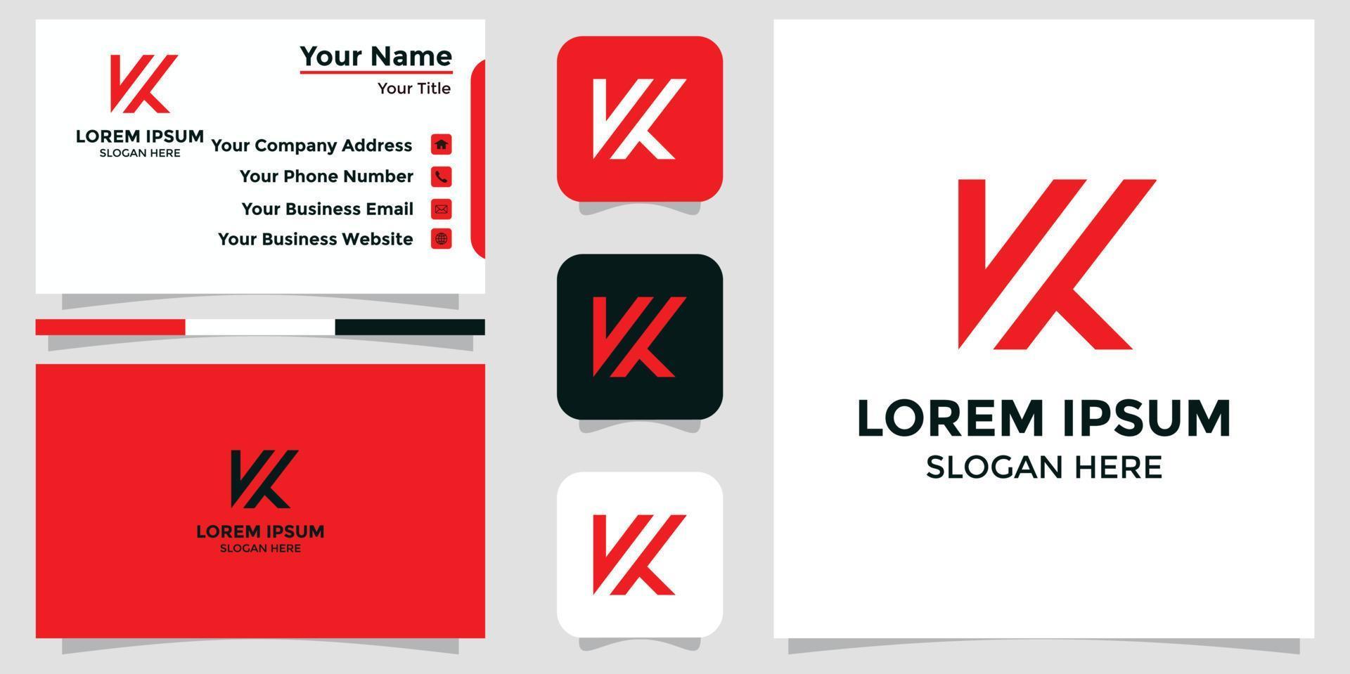 lettera K design logo e il branding carta vettore