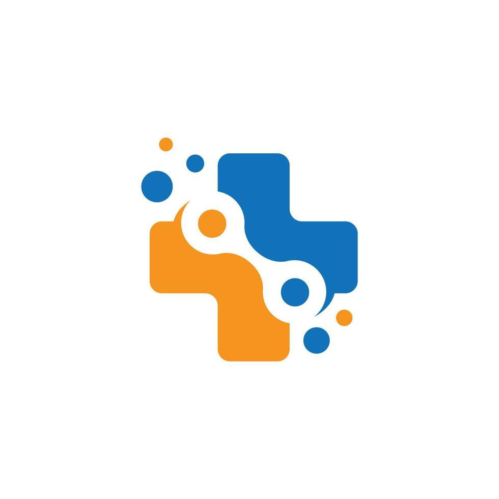 design del logo della tecnologia medica vettore