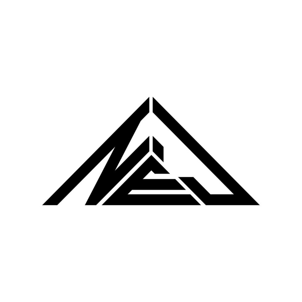 nej lettera logo creativo design con vettore grafico, nej semplice e moderno logo nel triangolo forma.