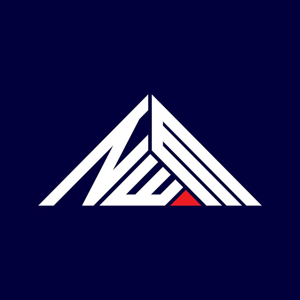 nwm lettera logo creativo design con vettore grafico, nwm semplice e moderno logo nel triangolo forma.
