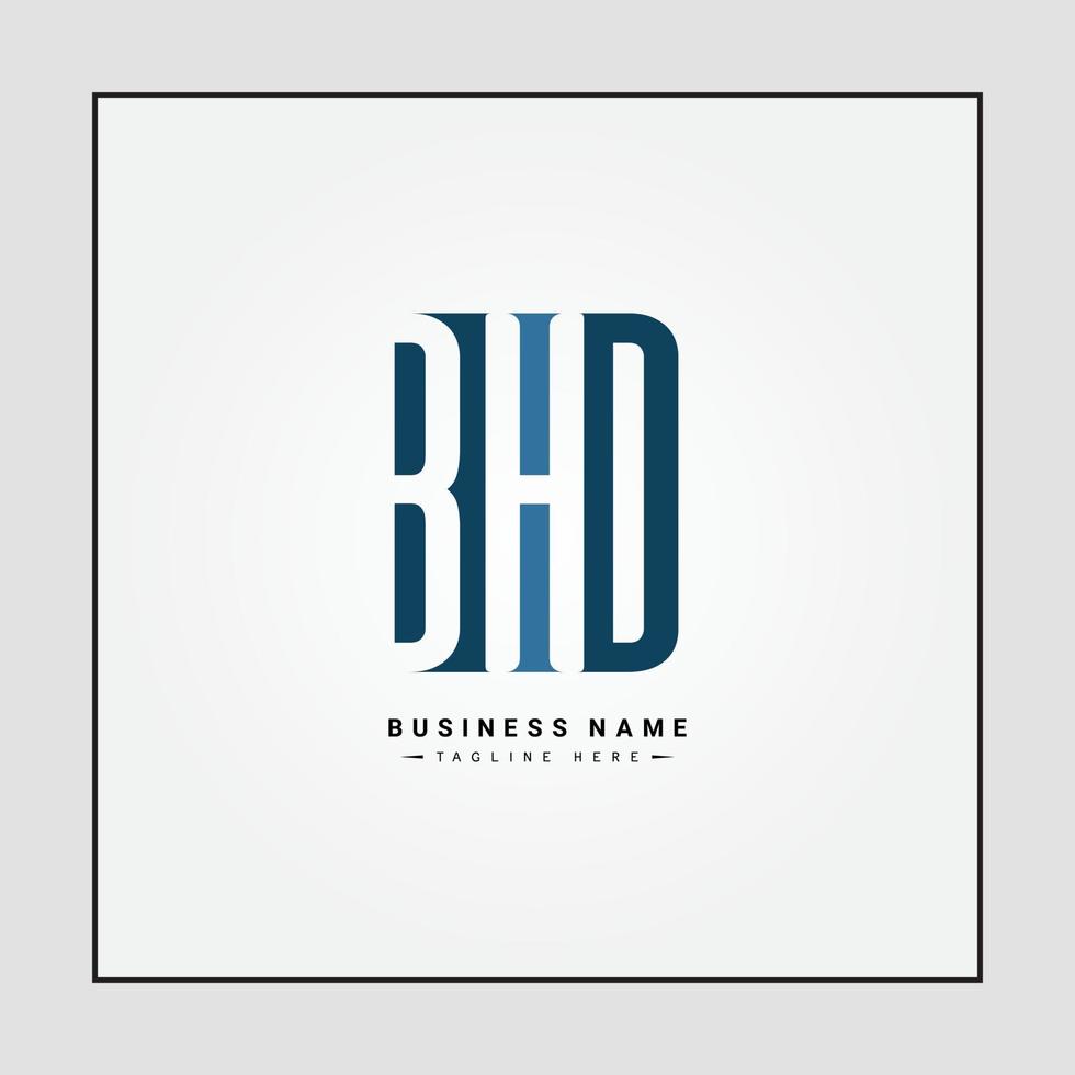 iniziale lettera bhd logo - semplice monogramma logo per iniziali b, h e d vettore