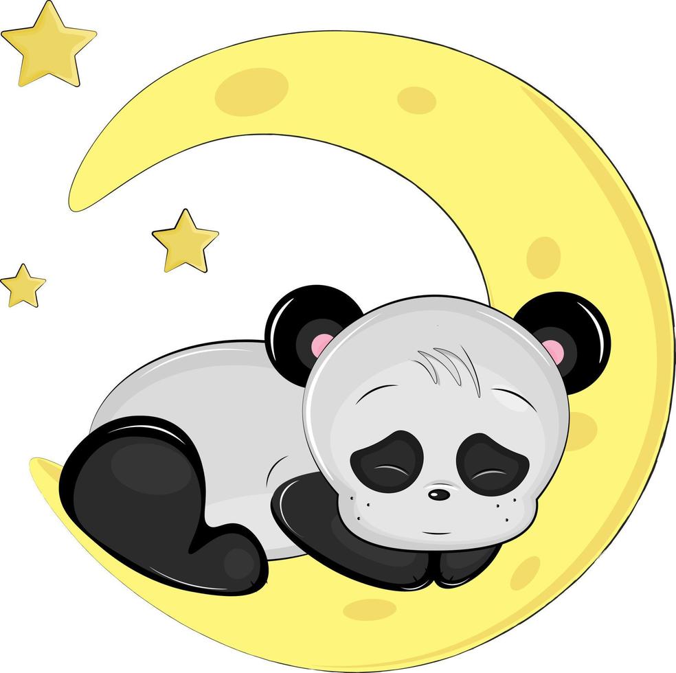 panda orso addormentato su il Luna vettore
