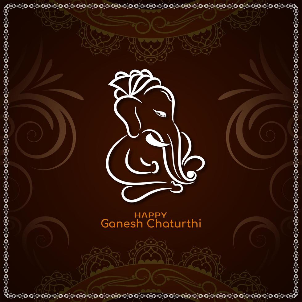 marrone astratto ganesh chaturthi religioso vettore