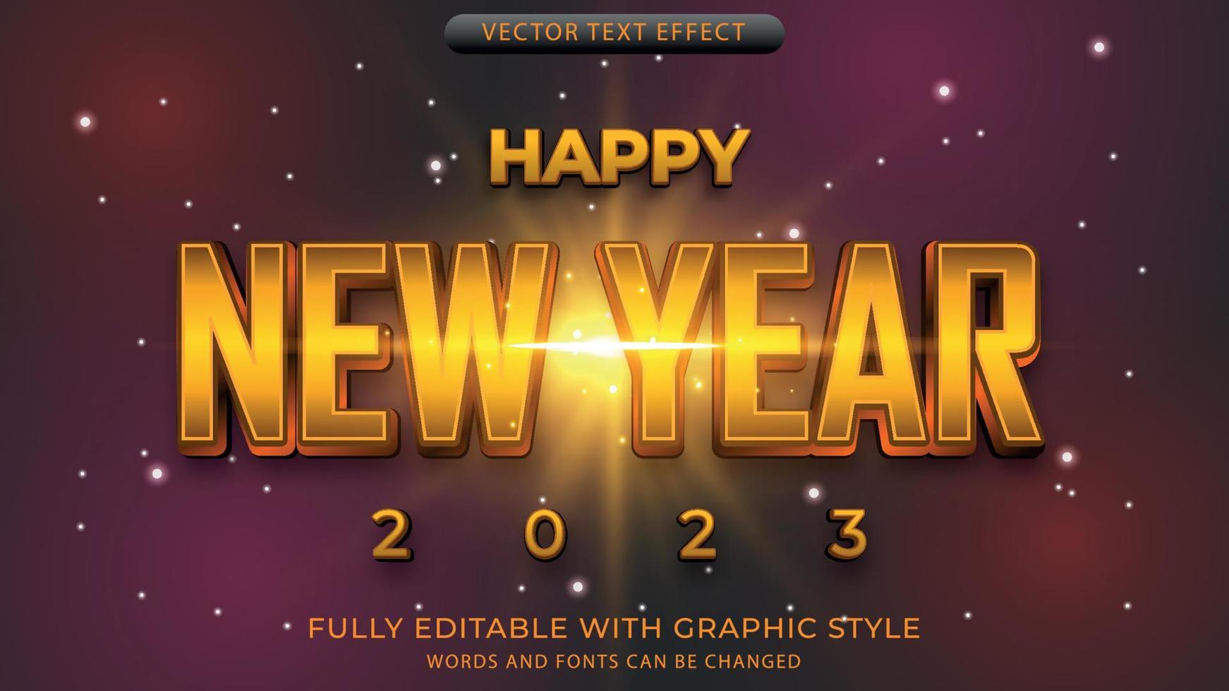 nuovo anno testo effetto modificabile con grafico stile vettore