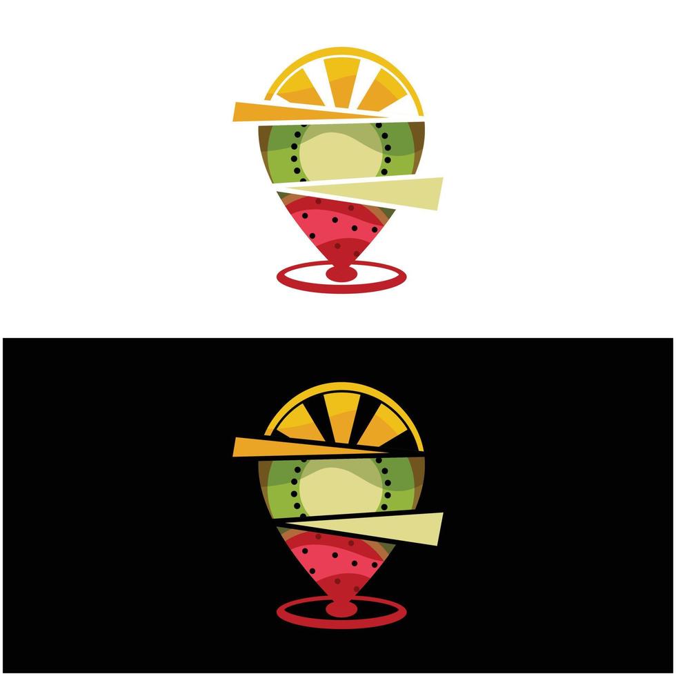 vettore logo illustrazione frutta Posizione pendenza colorato stile