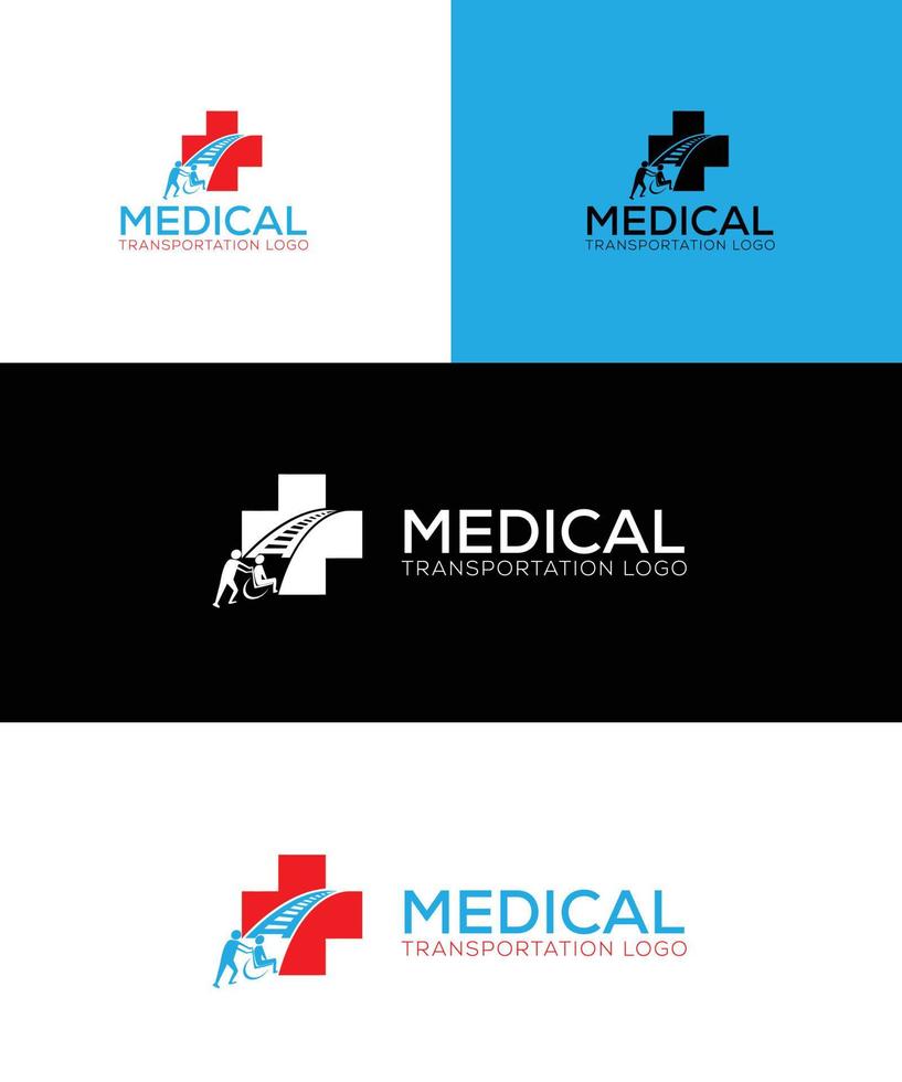 medico mezzi di trasporto logo design modello vettore