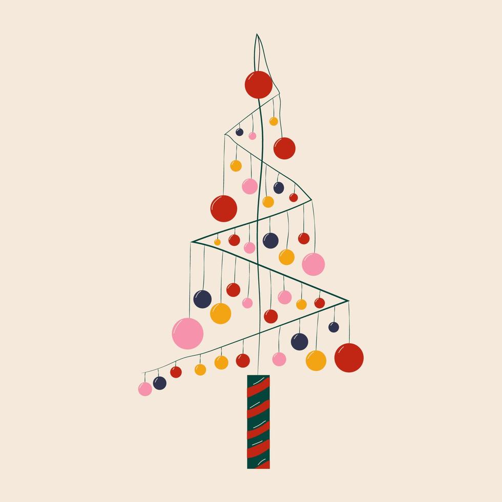 albero disegno inverno Natale vettore silhouette