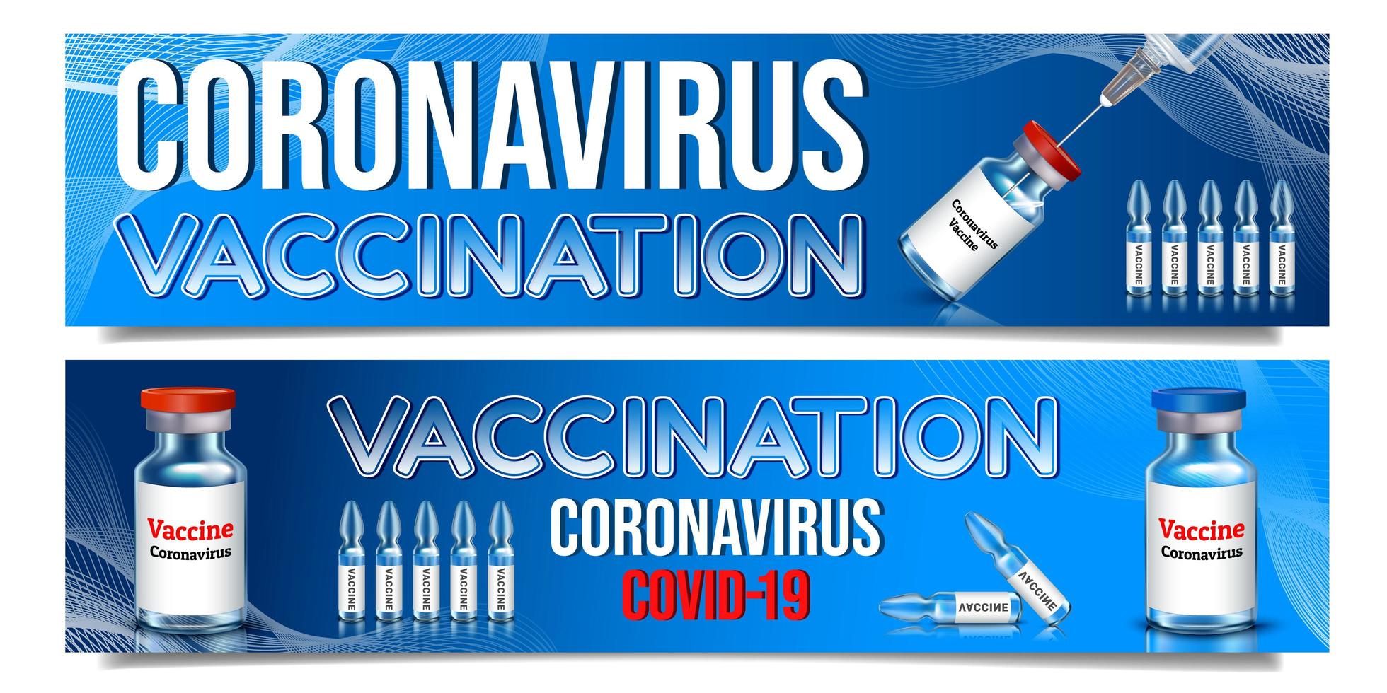 set di banner di vaccinazione orizzontale vettore