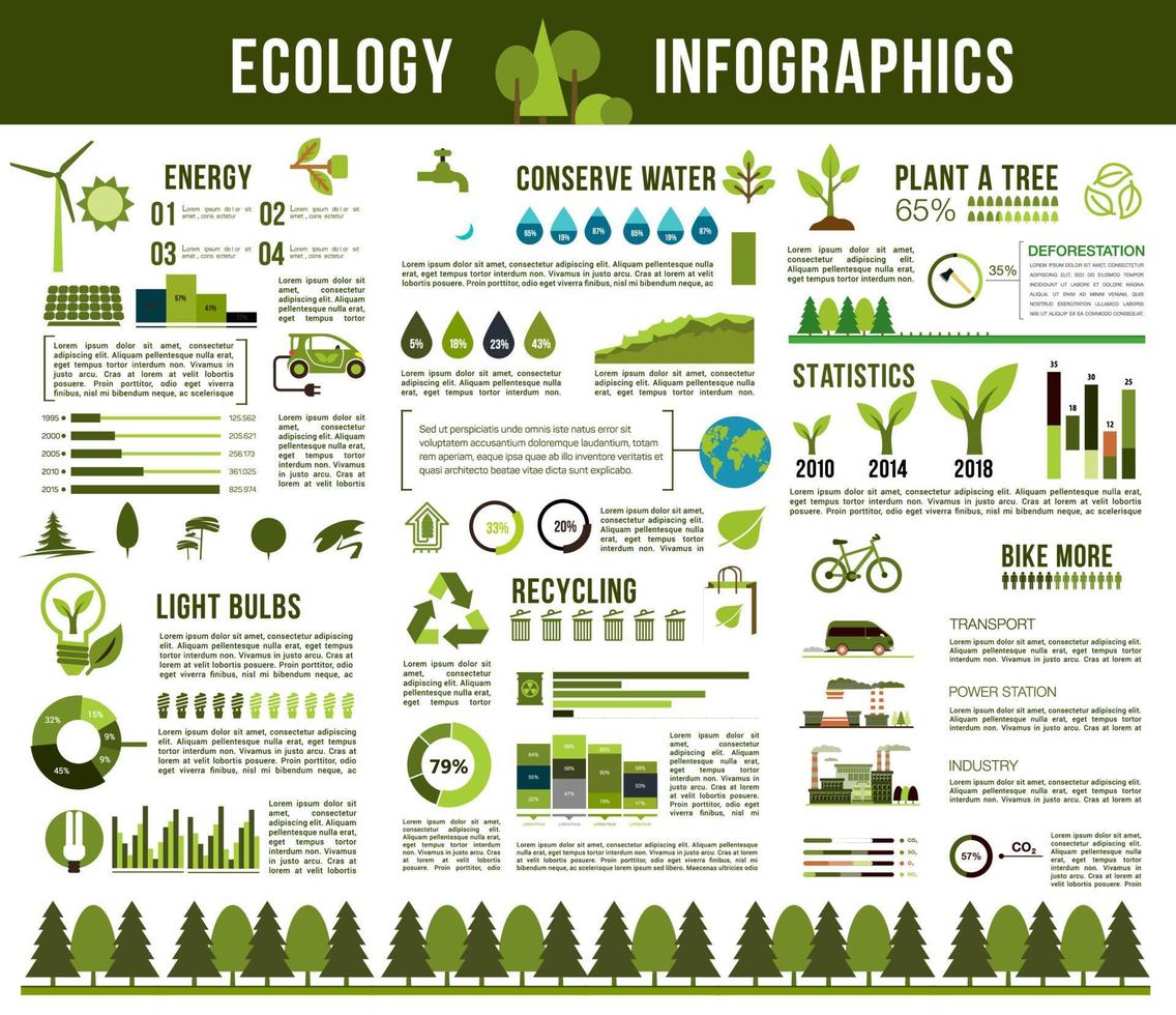 ecologia conservazione vettore infografica modello