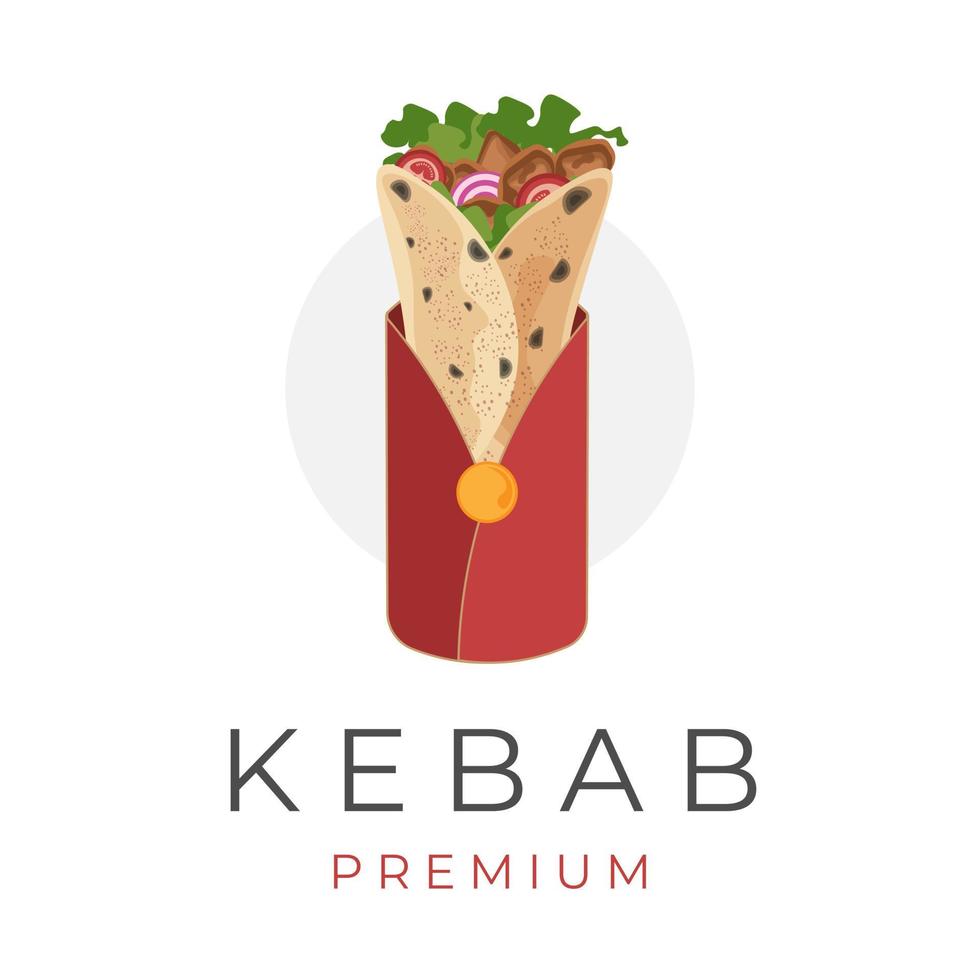 kebab strada cibo vettore illustrazione logo nel confezione