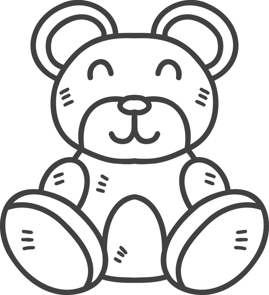 mano disegnato orsacchiotto orso per bambini illustrazione vettore