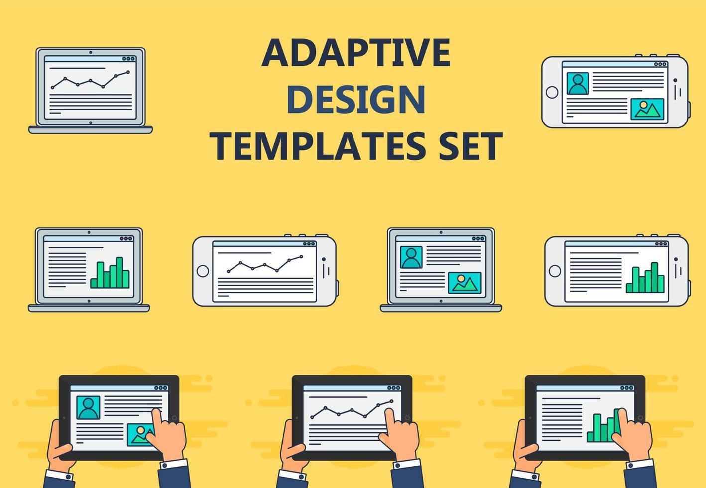 modello web del sito adattivo o modulo articolo vettore