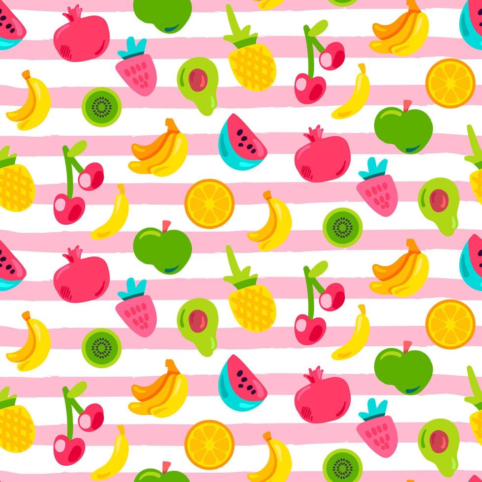 frutti tropicali, bacche vector seamless pattern