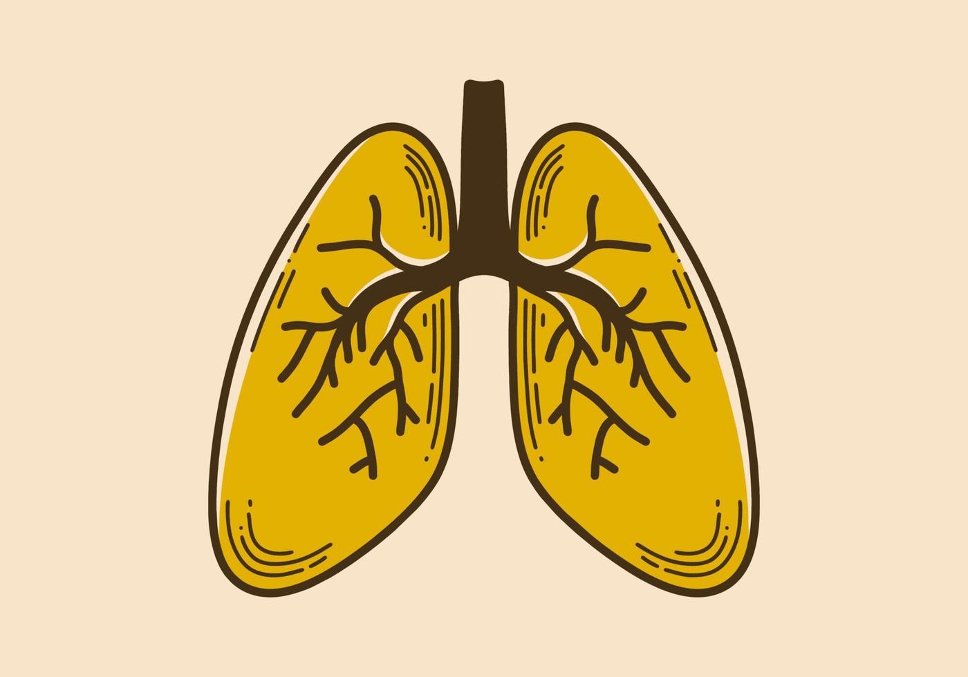 Vintage ▾ stile illustrazione di un' umano polmoni vettore