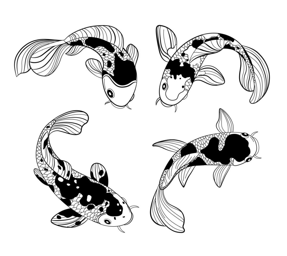 disegno di pesce koi vettore