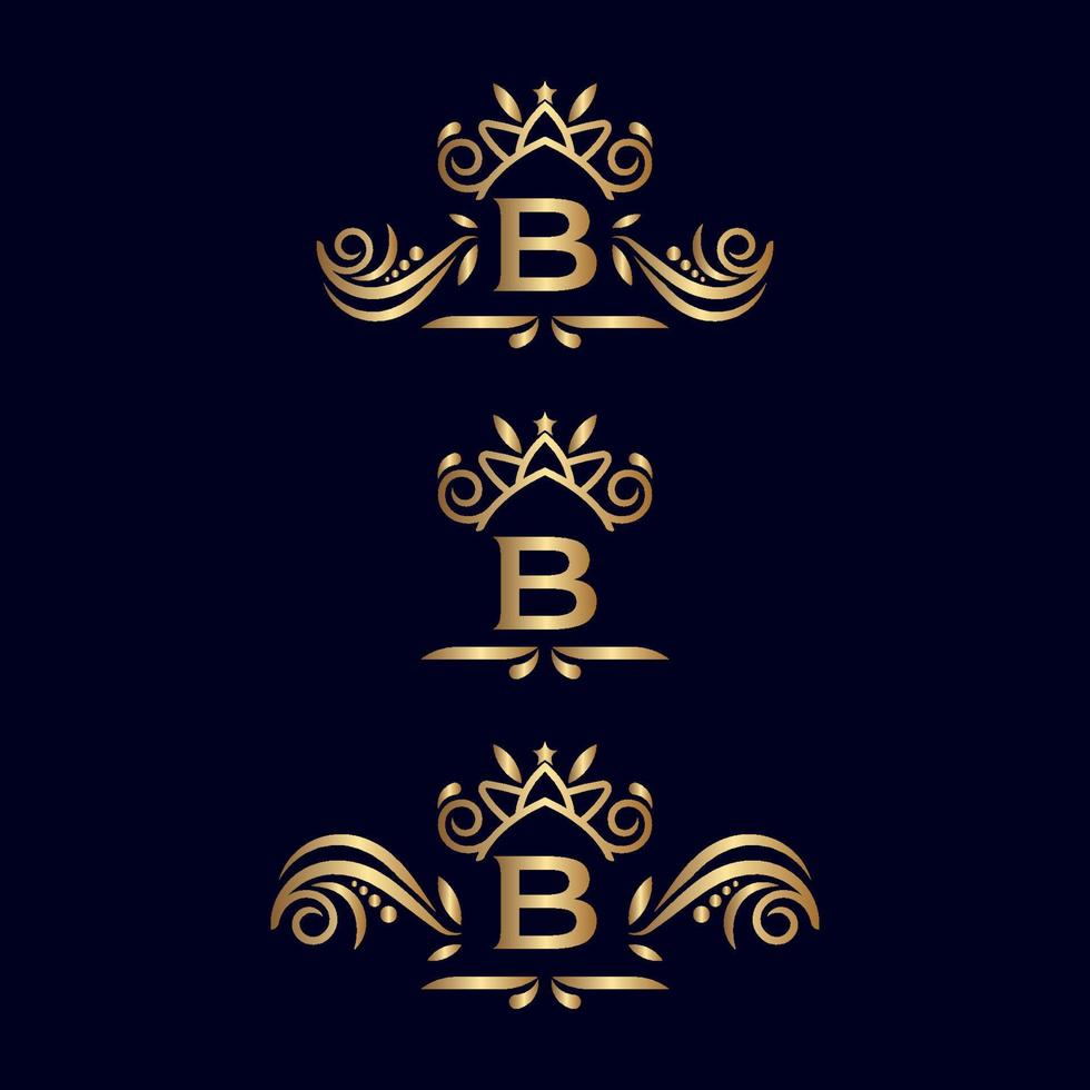 reale lusso ornato logo lettera B vettore