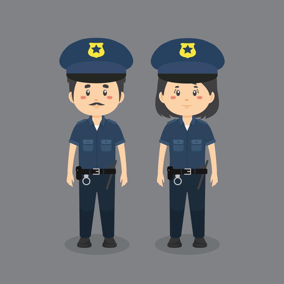 personaggi che indossano uniformi della polizia vettore