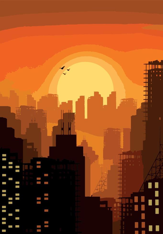 illustrazione di silhouette città vettore