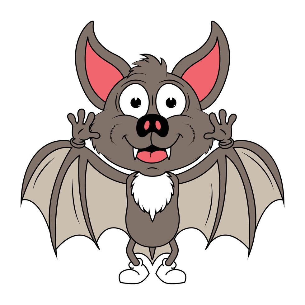 carino pipistrello animale cartone animato grafico vettore