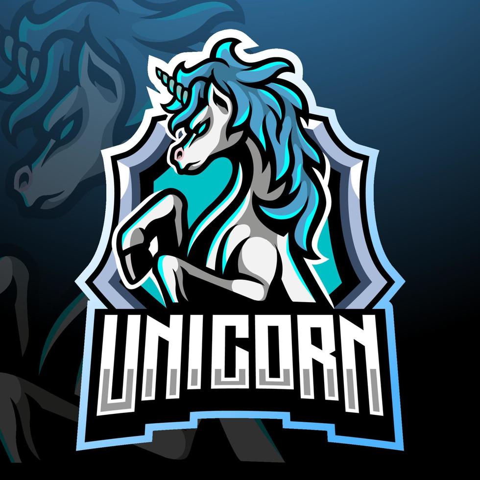 unicorno portafortuna . e gli sport logo design vettore