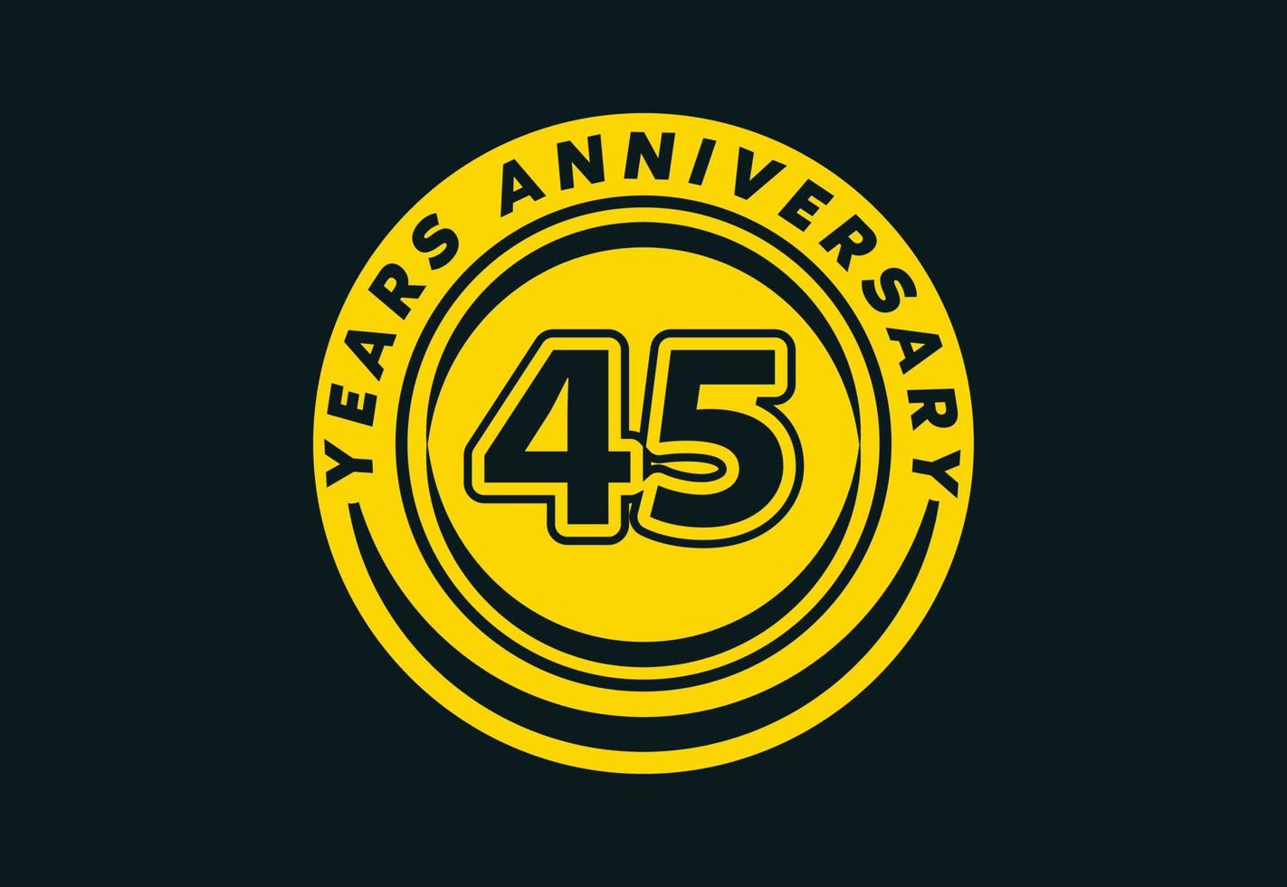 45 anni anniversario logo e etichetta design vettore