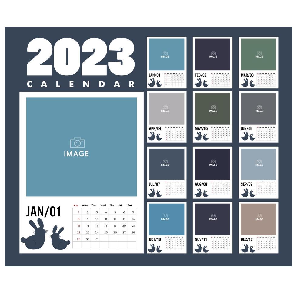 simpatico calendario nuovo sfondo 2023 vettore