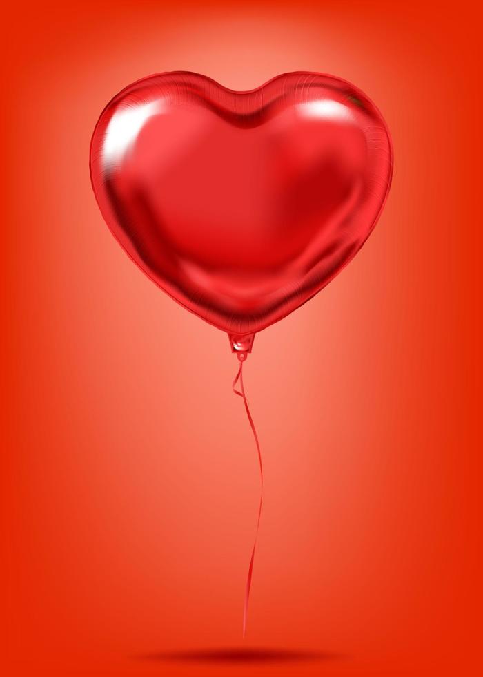 rosso Foglio cuore forma Palloncino, desiderio amore simbolo. Immagine per compleanno celebrazione, sociale festa e qualunque vacanza eventi vettore