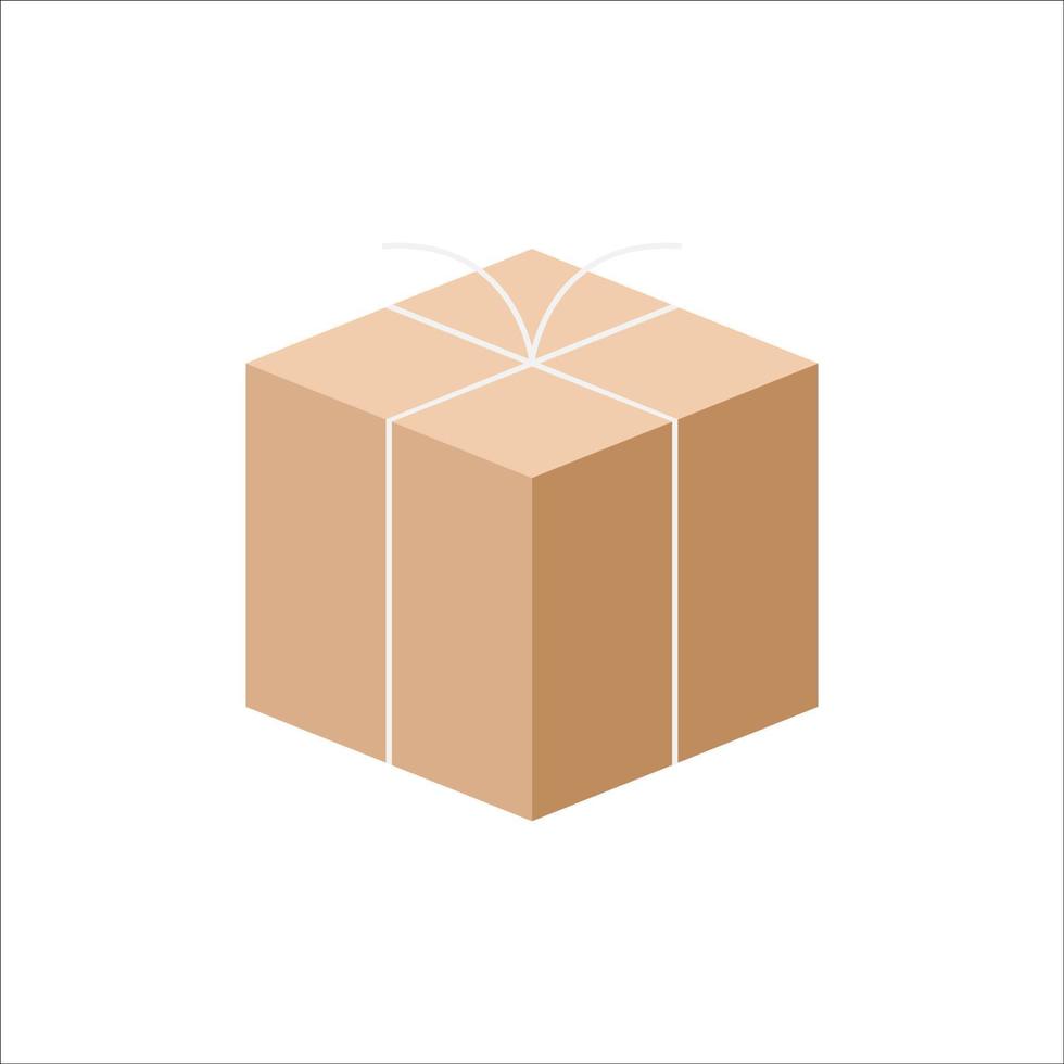 scatola di cartone scatola icona, vettore e illustrazione.