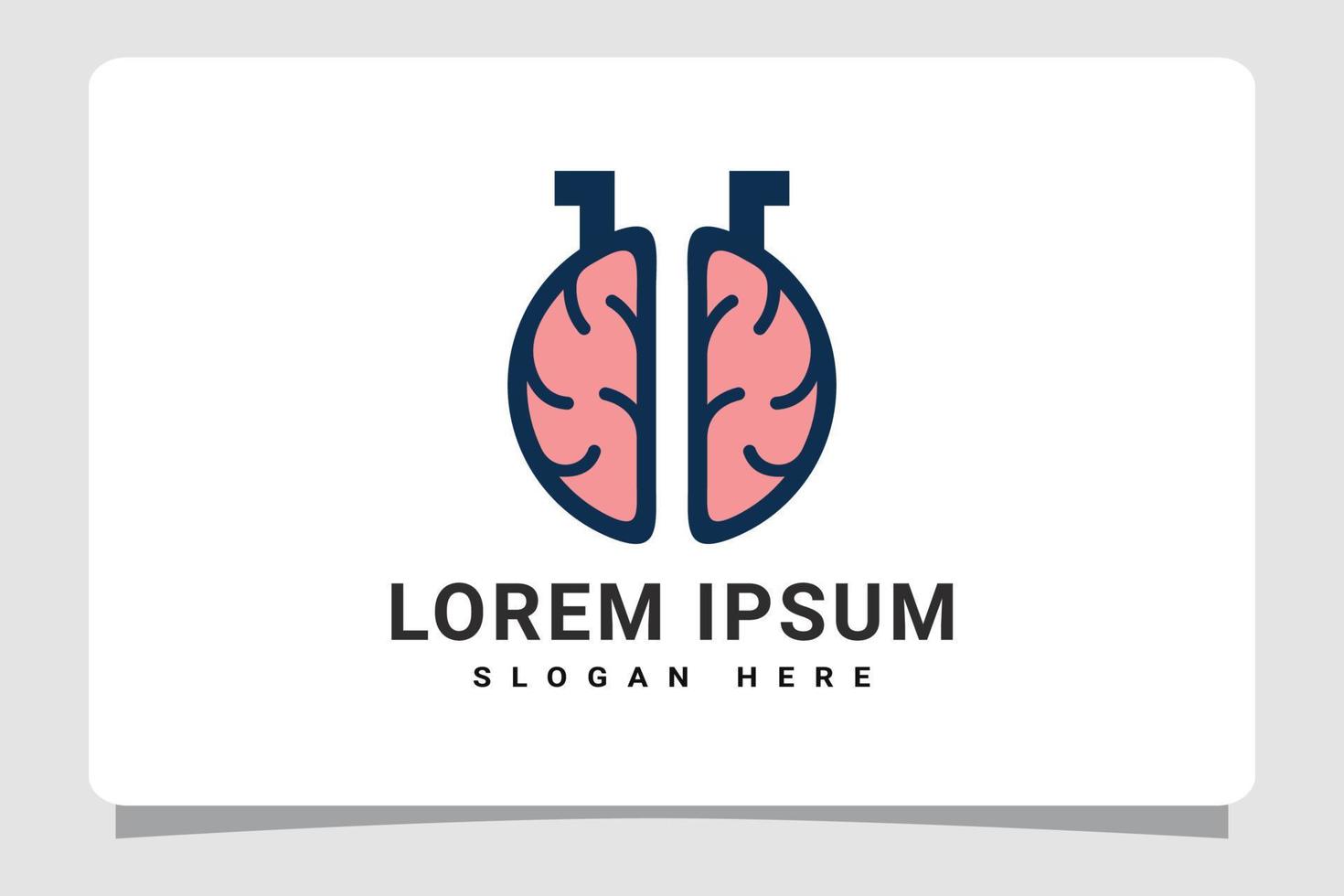 cervello laboratorio logo modello design ispirazione vettore