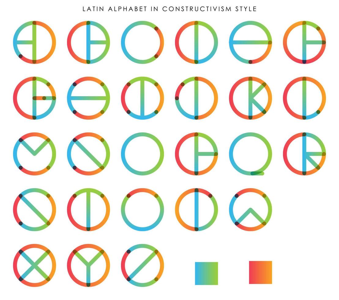 font nel Costruttivismo stile per di moda semi piatto tipografia vettore