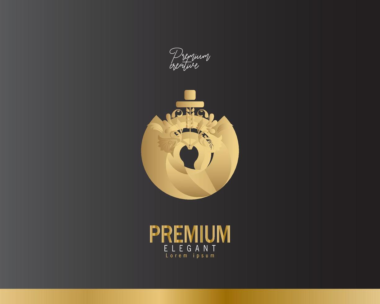 lusso profumo logo design modello vettore