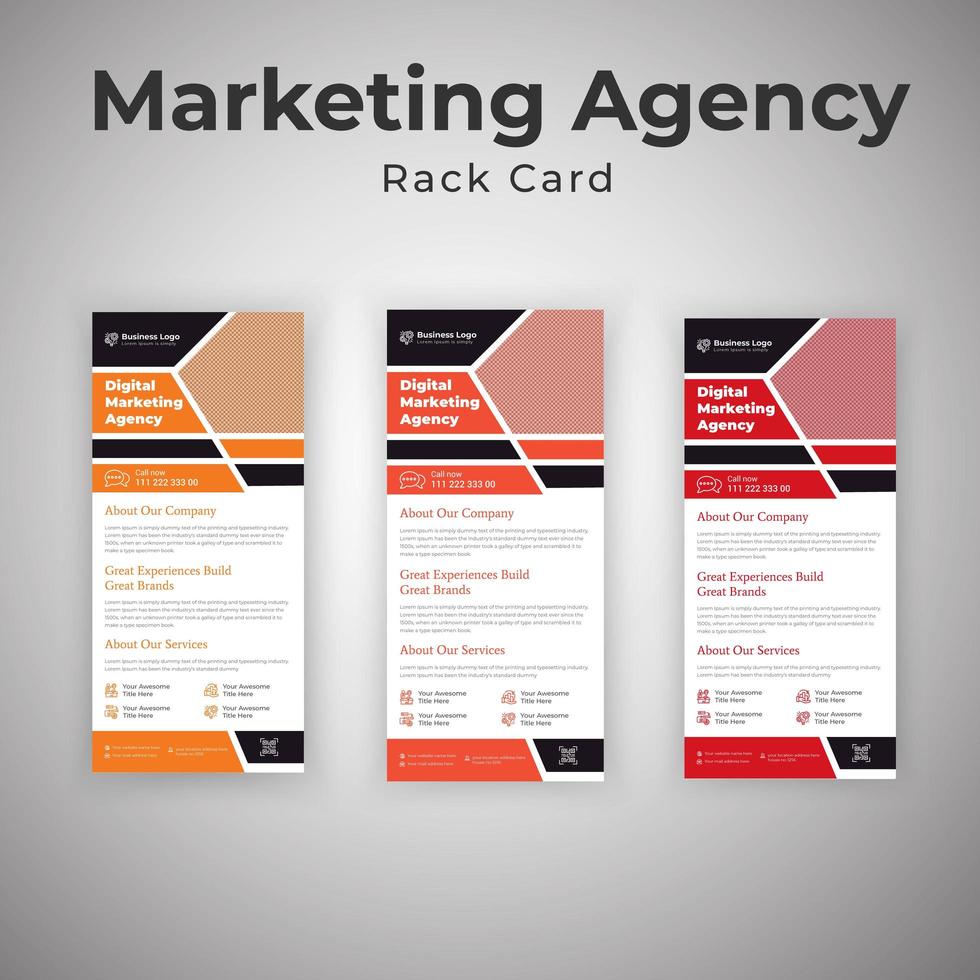 modello di volantino della carta rack dell'agenzia di marketing vettore
