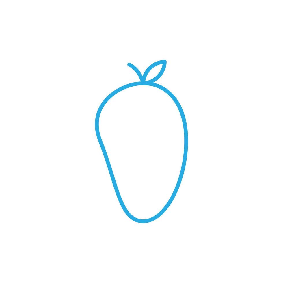 eps10 blu vettore Mango frutta astratto linea arte icona isolato su bianca sfondo. maturo o tropicale schema simbolo nel un' semplice piatto di moda moderno stile per il tuo sito web disegno, logo, e mobile App