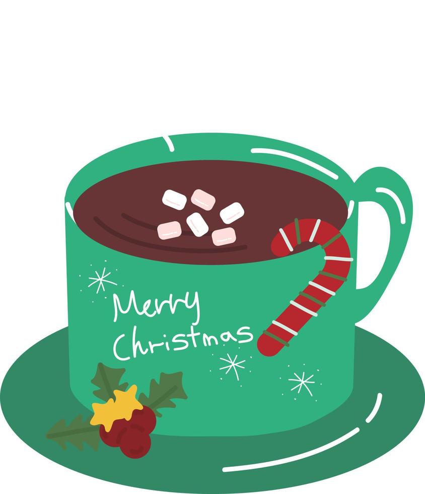 Natale cioccolato tazza.natale Stampa forniture. allegro Natale festa persone festeggiare Natale piatto illustrazione .avvolgimento carta. Natale Stampa forniture vettore