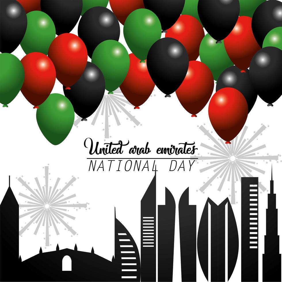 celebrazione degli Emirati Arabi Uniti del biglietto di auguri della giornata nazionale vettore