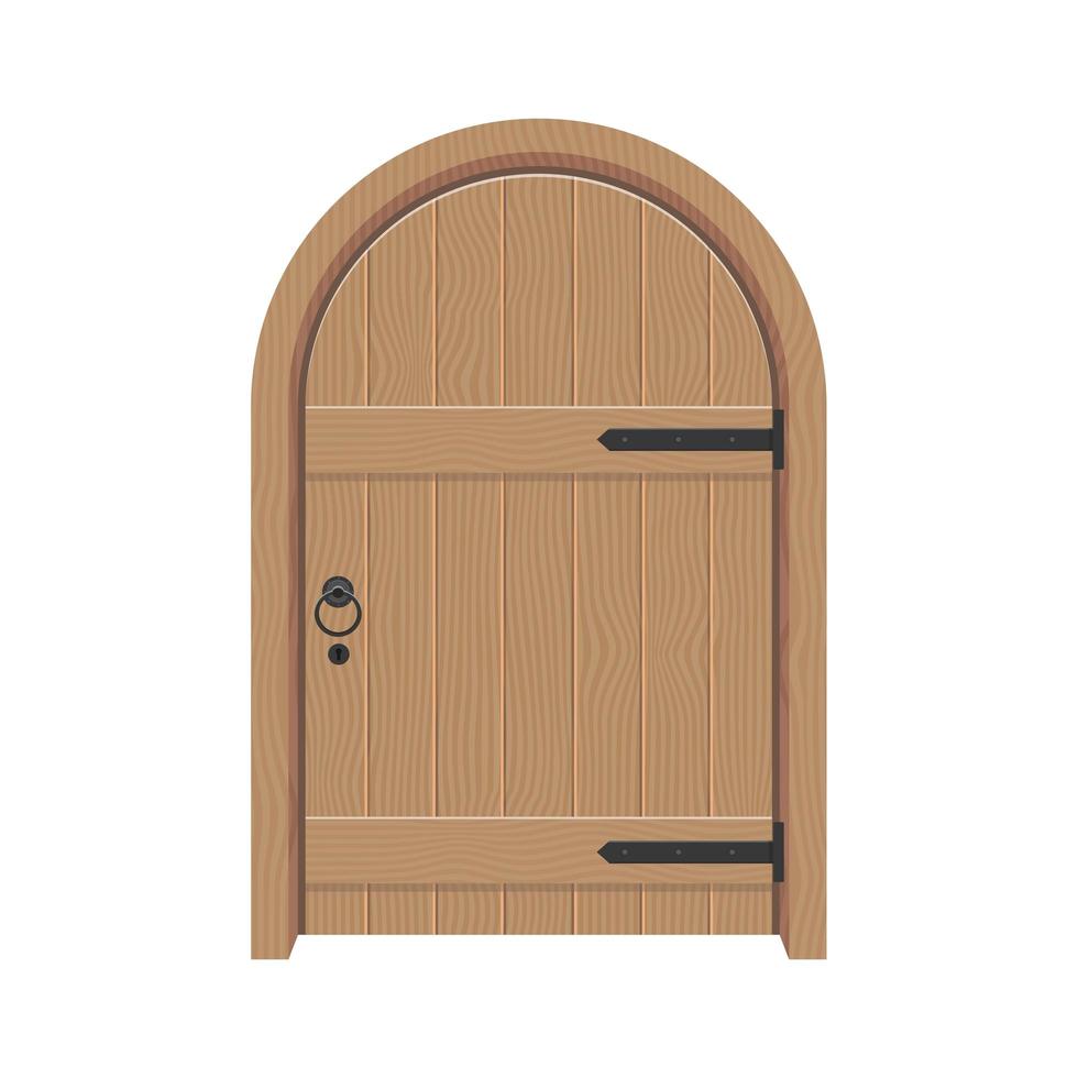 porta di legno isolata vettore