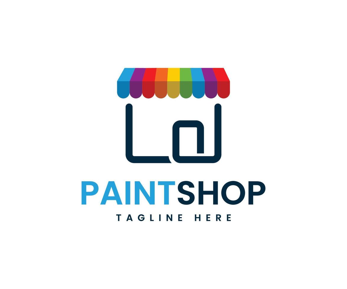 dipingere negozio logo design modello. colorato negozio logo design vettore