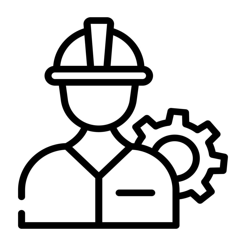 un modificabile linea icona di ingegnere vettore