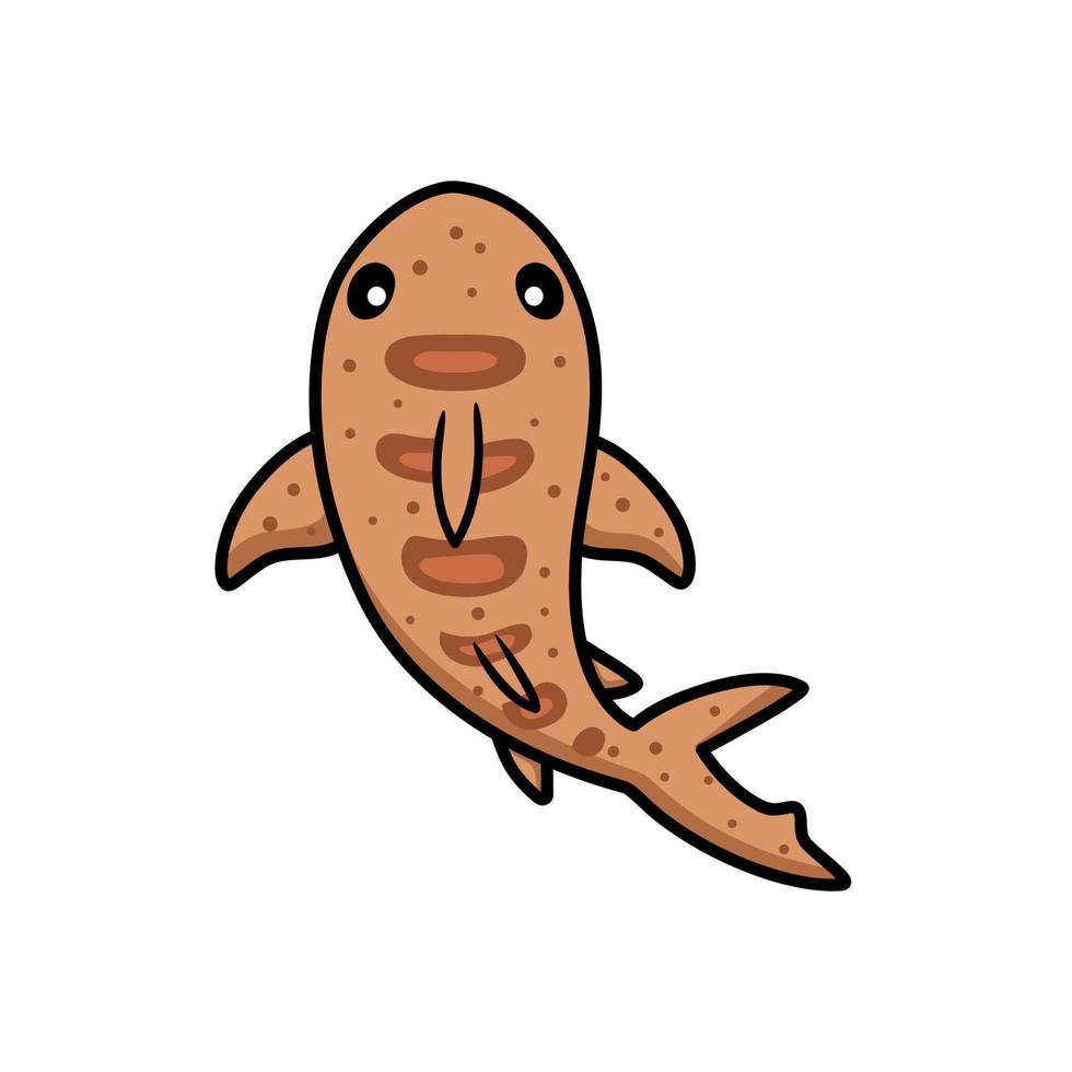 carino tigre squalo cartone animato nuoto vettore