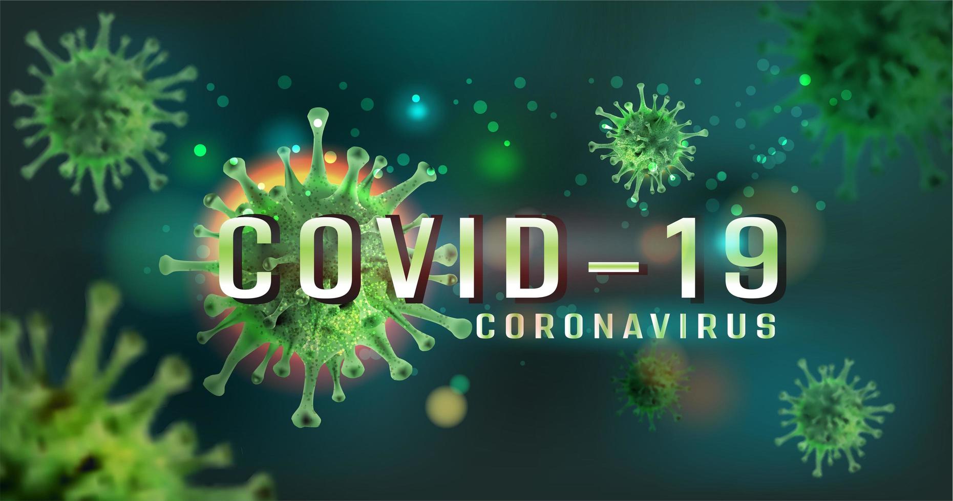 coronavirus covid 19 disegno a celle verdi vettore