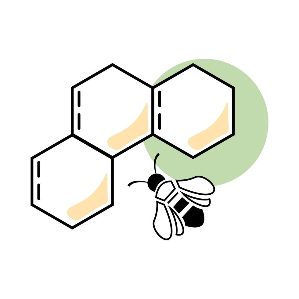 ape e miele impostare. Favo e ape icona. schema magro linea piatto illustrazione. lineare stile isolato su bianca sfondo. vettore illustrazione.